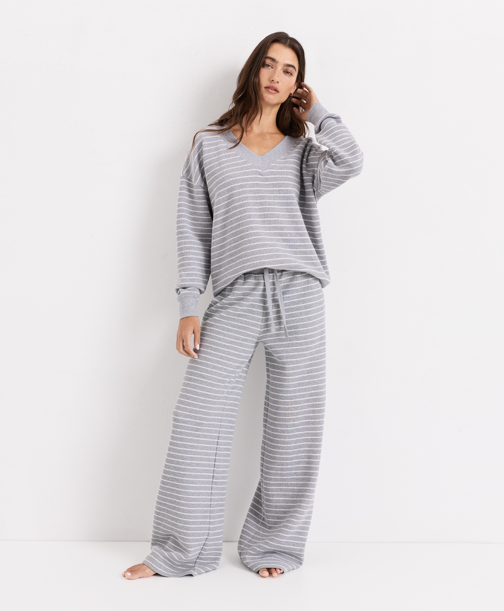heather grey stripe