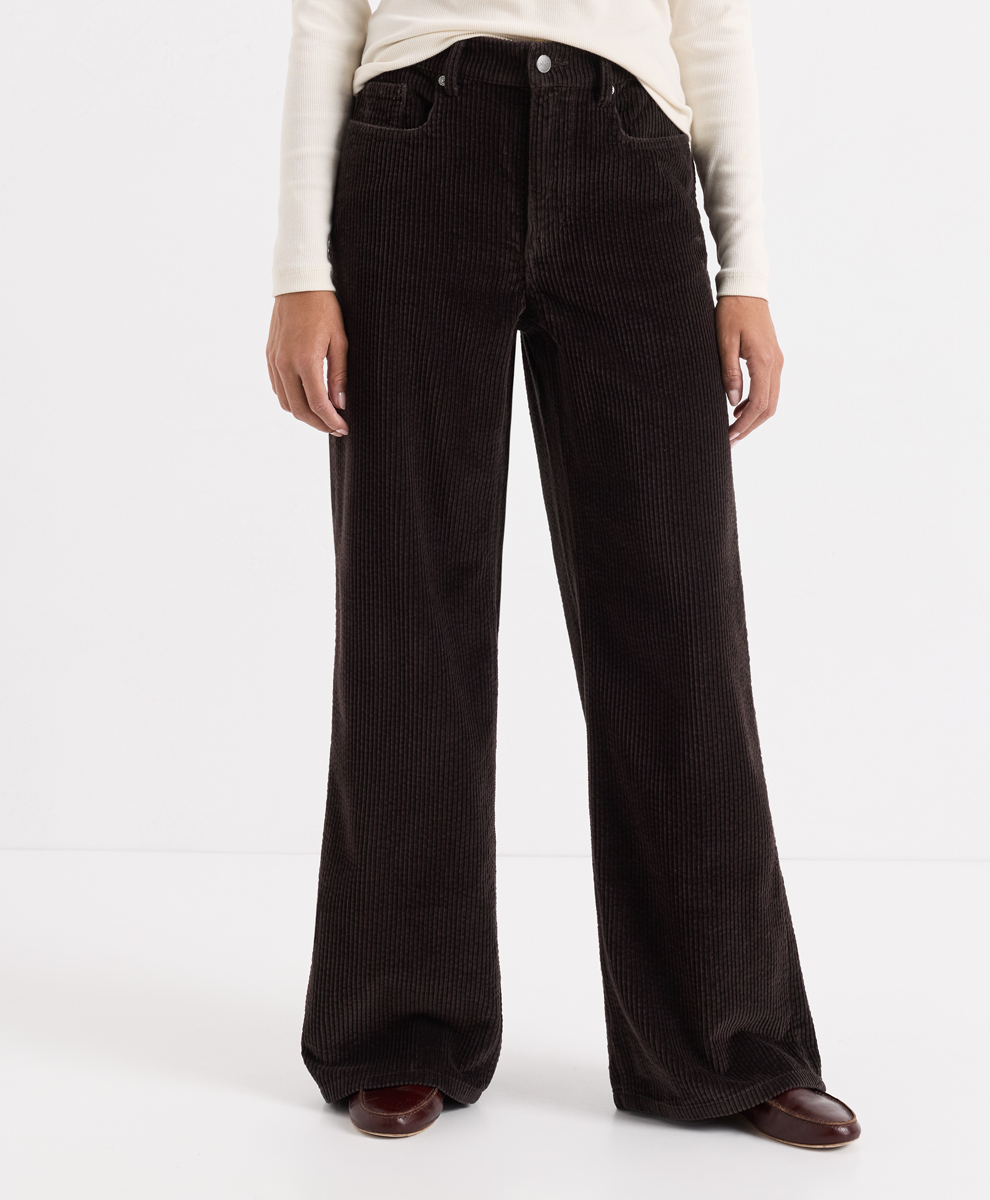 Organic Textured Corduroy Wide Leg Pant