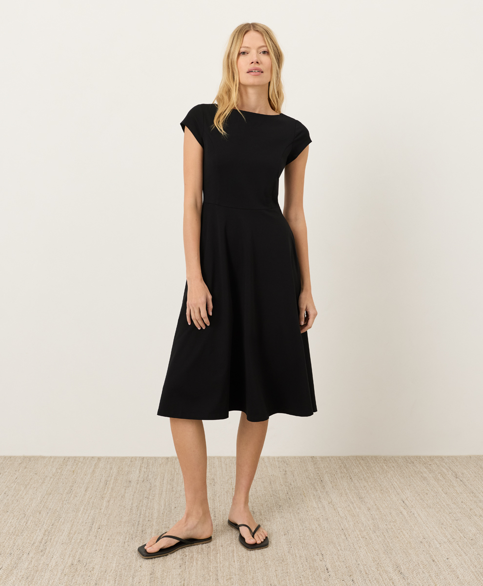 Organic Fit & Flare Ballet Neck Dress