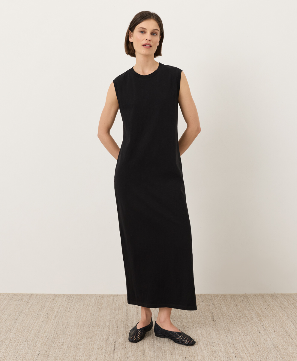 Organic Soft-Slub Essential Muscle Tee Maxi Dress